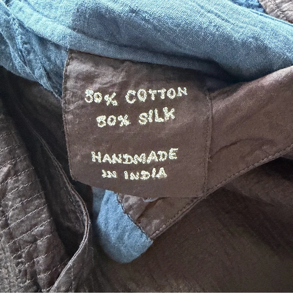 Maku Textiles Kuntani Silk Cotton Dyed Pants Blue Size 30